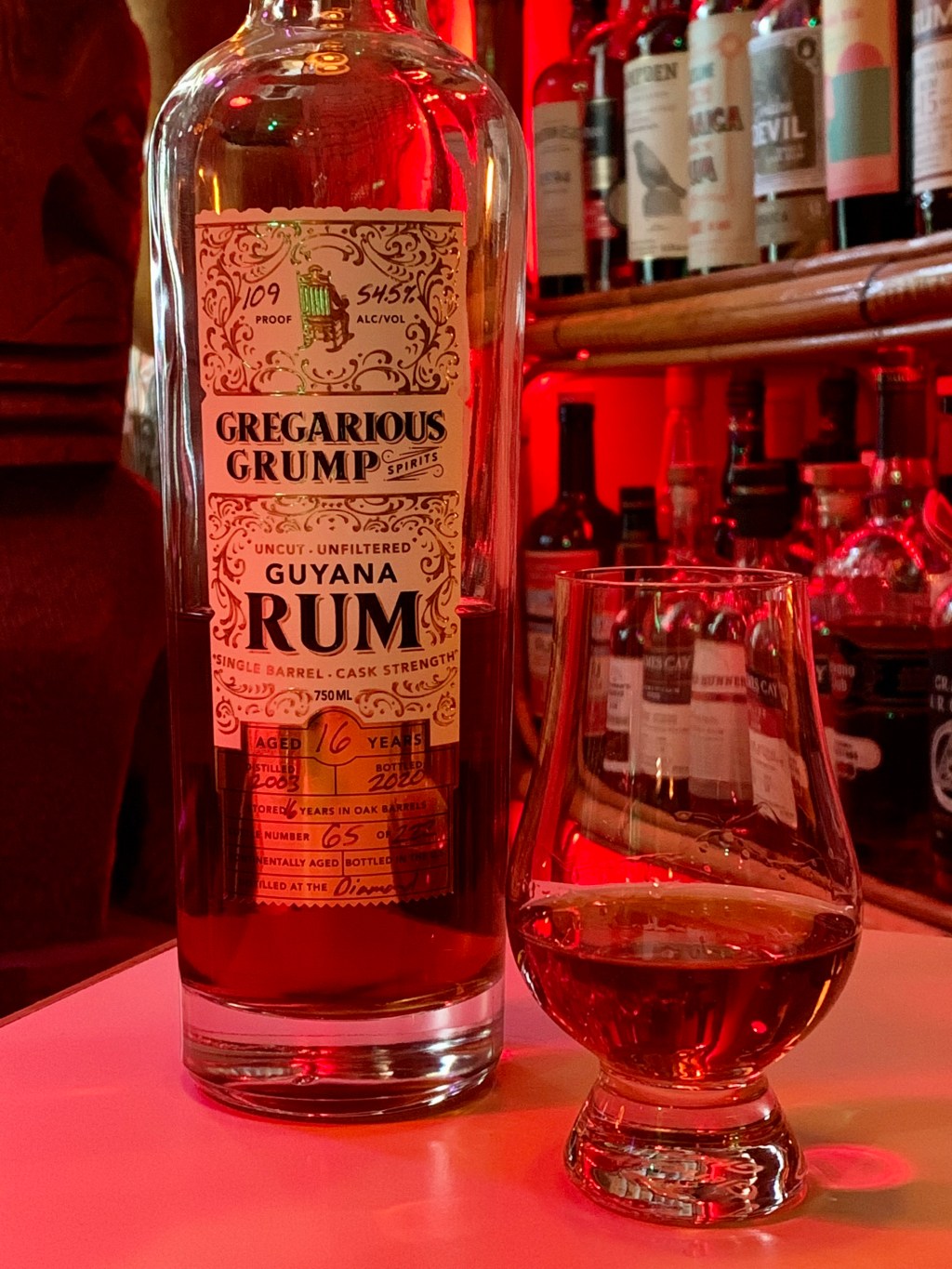 Comparison: Gregarious Grump 2003 Guyana Diamond Distillery 16 Year – 52.1% vs.&nbsp;54.5%