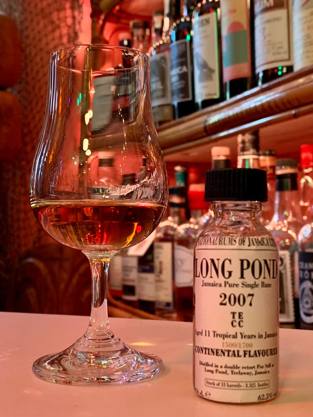 National Rums of Jamaica 2007 Long Pond TECC 11 Year –&nbsp;62.5%